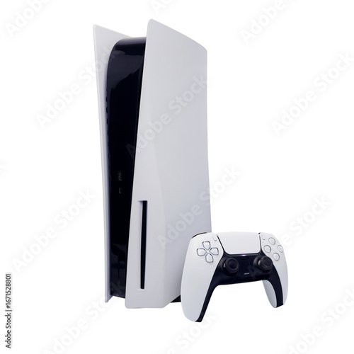 Next generation console and controller on transparent background png