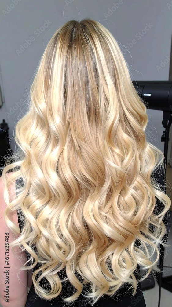 Naklejka premium Blonde, wavy hair