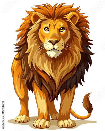 Lion, white background