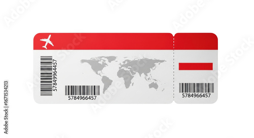Isolated Airplane Ticket