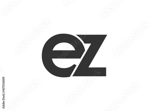 EZ creative geometric initial based modern and minimal logo. Letter e z trendy fonts.