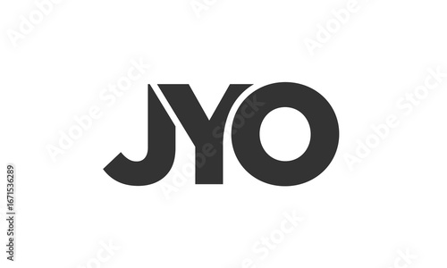 JYO logo design template with strong and modern bold text. Initial based vector logotype featuring simple and minimal typography. Trendy company identity.