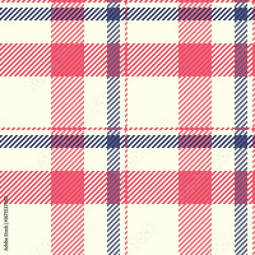 Colourful vector tartan pattern, printing textile texture check. Handmade seamless background fabric plaid in ivory and light colors.