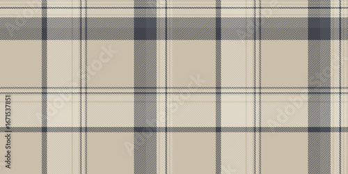 Elegant plaid pattern in neutral tones. Classic textile design for backgrounds, apparel, or digital projects requiring a timeless, subtle texture.