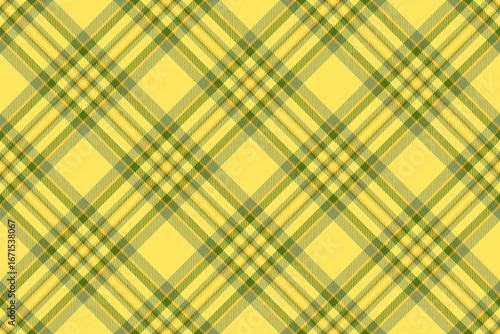 Track plaid vector fabric, rag pattern tartan textile. Striped background texture seamless check in yellow and lime colors.