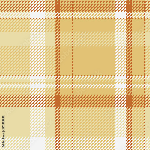 Season texture seamless vector, customized fabric pattern plaid. King textile background tartan check in amber and light colors.