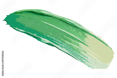 Green paint strokes forming dynamic visual texture on transparent background for packaging labels and web banners and for cosmetic packaging product mockups and digital design assets..
