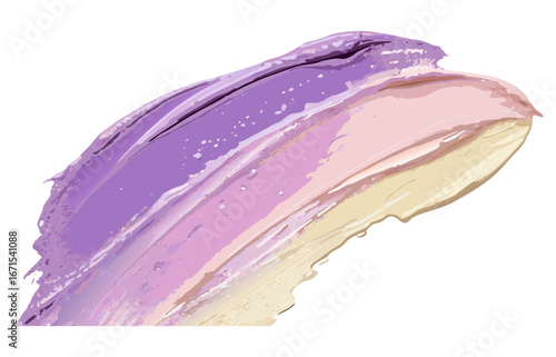 Purple pink and cream paint strokes blending into smooth gradient on transparent background for packaging labels and web banners requiring soft color transitions for cosmetic packaging branding