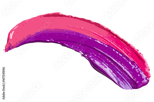 Pink and purple brushstrokes create vibrant dynamic curves on transparent background for cosmetic packaging and promotional web banners and product label designs and product mockups