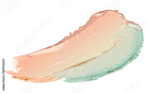 Creamy pastel strokes in turquoise white peach and beige creating textured design element on transparent background for cosmetic labels and web assets for packaging and label design plus web banners