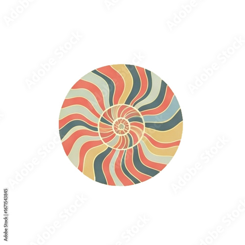 spiral seashell isolated on white