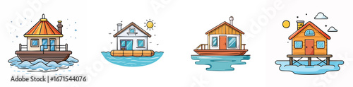 floatinghouse vector pack in contemporary style with balanced composition.