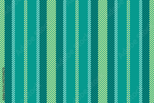 Print stripe vertical fabric, styling lines texture background. African textile pattern vector seamless in teal and lime colors.
