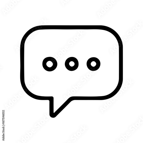 Simple outline of a speech bubble with ellipsis