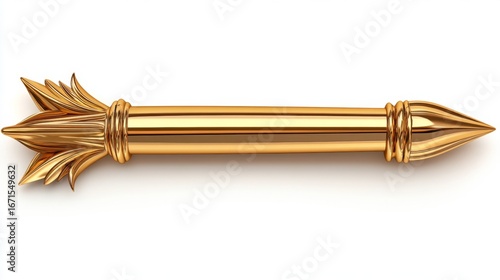 Golden Ornate Arrow Finial Detailed Close up of a Gilded Pointed Decorative Element
