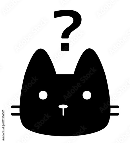 Fotografie 疑問符付き黒猫