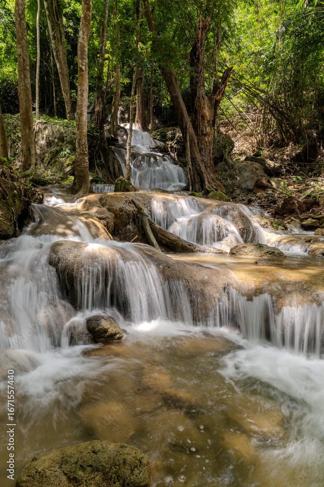 Fototapeta premium waterfalls, asia, thailand, indonesia, beautiful, long exposure