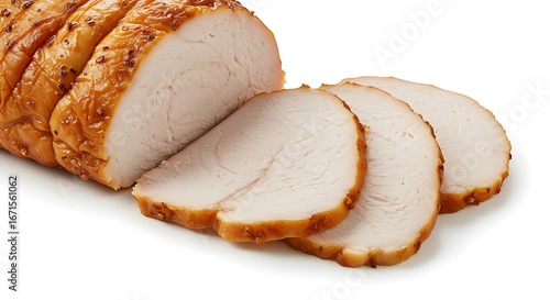 Roasted turkey breast slices