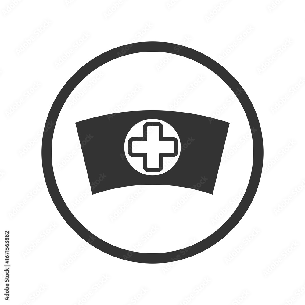 Obraz premium Nurse hat with cross icon isolated on transparent background