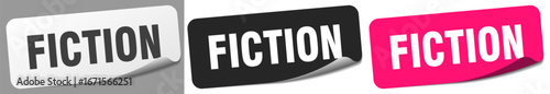 fiction sticker. fiction sticker set on white background