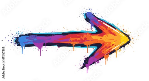 Colorful graffiti style arrow