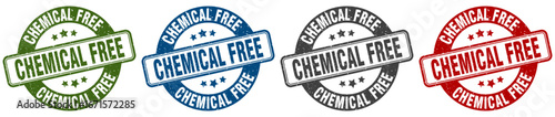 chemical free stamp. chemical free round stamp set isolated on white background