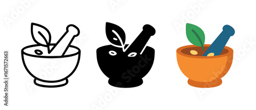Herbal medicinal mortar and pestle in modern simple styles