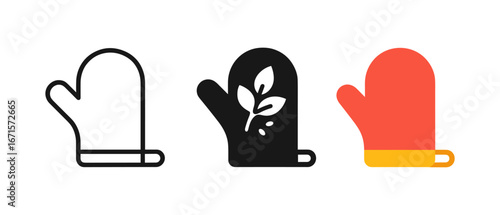 Minimalist oven mitt designs in linear, silhouette, and colorful styles