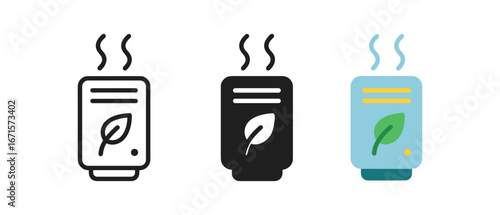 Eco-friendly air freshener icons in minimalist and flat design