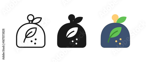 Eco-friendly icons: minimalist zero waste bag designs