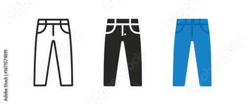 Trendy pants collection: outline, solid, and colored styles