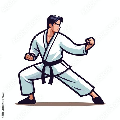  Vector image of a man wearing a karate costume