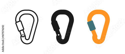 Carabiner clip set: bold, linear, and colorful designs for adventure and safety