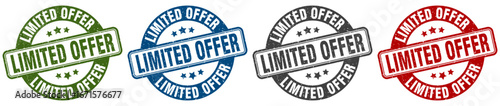 limited offer stamp. limited offer round stamp set isolated on white background
