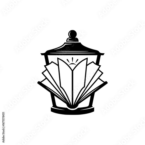 book lantern. education and enlightenment icon