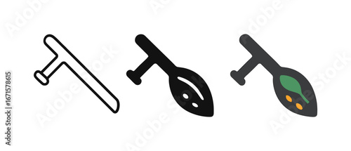 Garden hose nozzles: outline, solid, and colorful variations