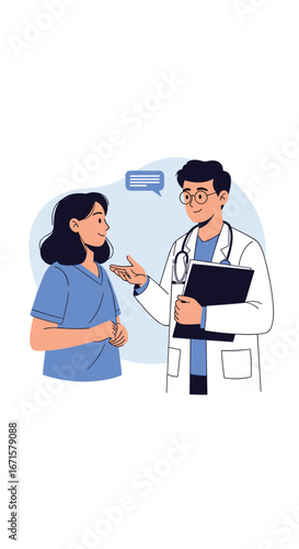 Doctor patient consultation discussion about health and medical treatment options
