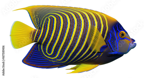 Photography Isolated Striped Angelfish