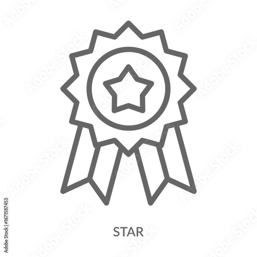 Star Icon Line Style. Design Vector Illustration