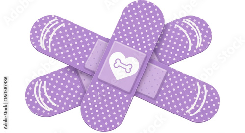 Isolated Cute Band-Aids with Heart