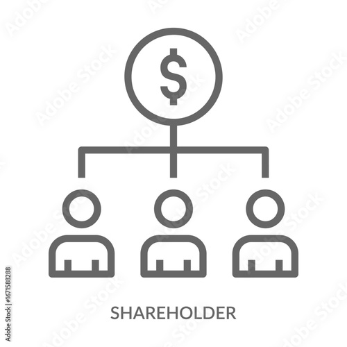 Shareholder Icon Line Style. Design Vector Illustration