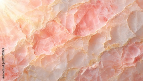 Abstract, pink and white alabaster pattern with light on top