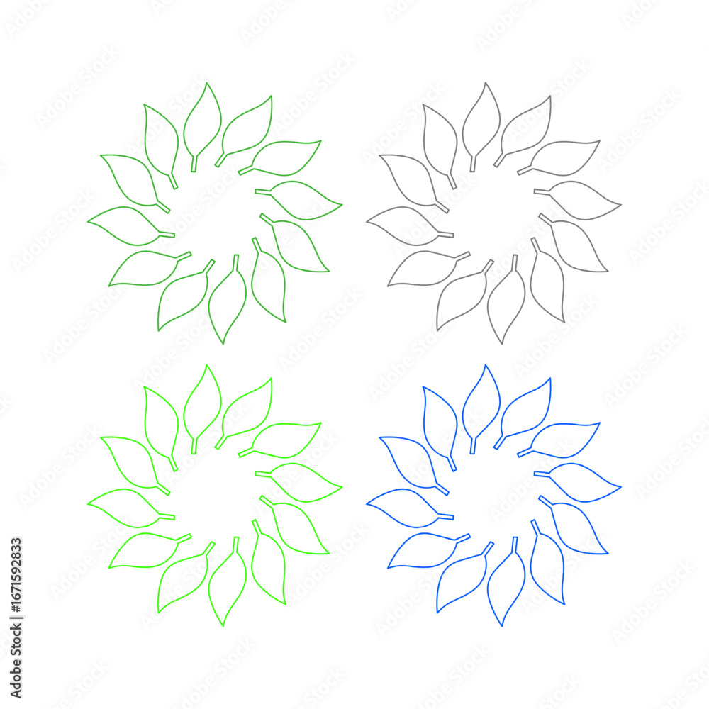 Obraz premium NATURAL PRODUCT LEAVES IN CIRCLE SIGN SYMBOL LOGO 