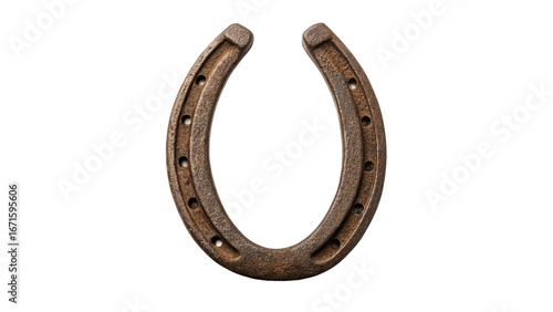 Bild auf Leinwand Rustic horseshoe displayed on wooden surface showcasing its vintage charm and hi