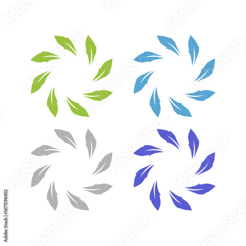 NATURAL PRODUCT LEAVES IN CIRCLE SIGN SYMBOL LOGO
