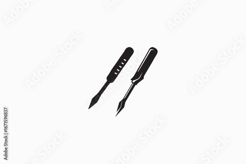 Chisel hand tool vector silhouette image made by adobe illustrator with white color back round. eps