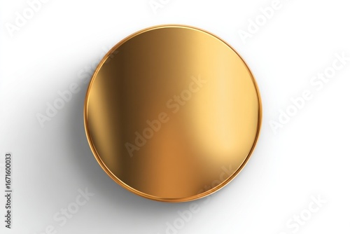 Polished gold disk with light shadow