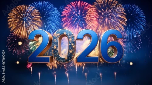 Fireworks display with the year 2026 (1)