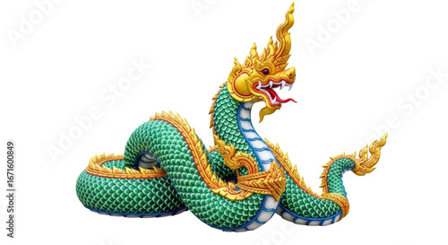Isolated Naga Serpent Statue
