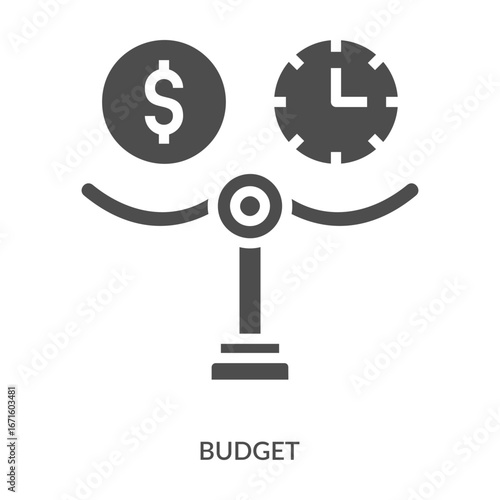 Budget Icon Line Style. Design Vector Illustration